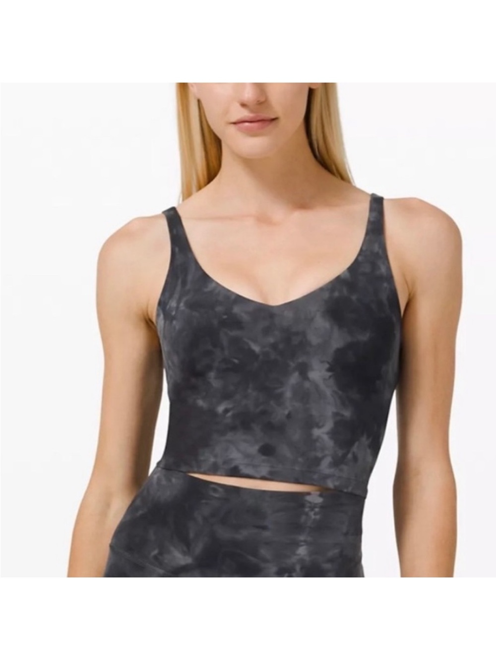 lululemon athletica Charcoal Tie-Dye Cropped Tank